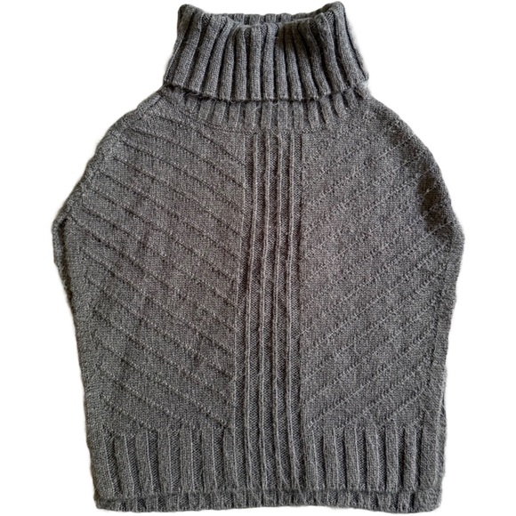 GUESS CHARCOAL GRAY TURTLENECK OPEN KNIT SWEATER VEST SIZE S - Picture 5 of 6